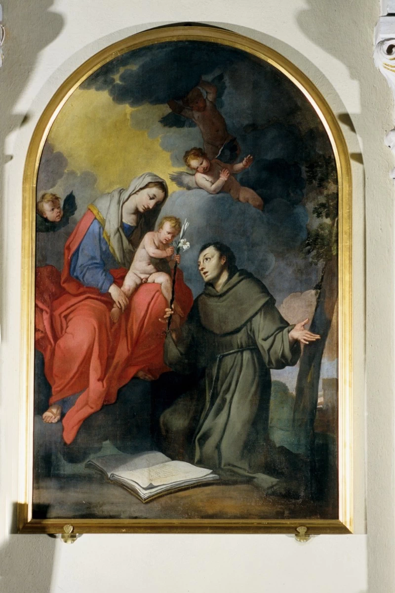 Dipinto con Madonna Bambino e Sant'Antonio